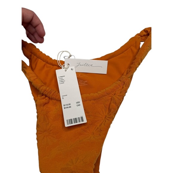 Juillet Josie Bikini Bottom Poppy Terry Orange Small Vacation Resort Floral - Picture 3 of 6